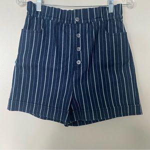 Solid & Stripe Paperbag waist, high rise, denim shorts